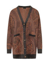 ETRO - Cardigan con Motivo Paisley - Marrone - LIDIASHOPPING® - Official Website
