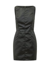 ELISABETTA FRANCHI - Abito Corto Smanicato con Motivo in Rilievo - Nero - LIDIASHOPPING® - Official Website