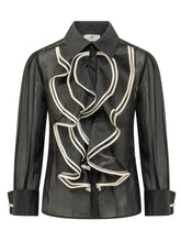 ELISABETTA FRANCHI - Camicia con Volant Profilati - Nero - LIDIASHOPPING® - Official Website