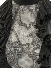 ELISABETTA FRANCHI - Body con Volant e Motivo Floreale - Nero - LIDIASHOPPING® - Official Website