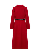 ELISABETTA FRANCHI - Cappotto con Cintura e Tasche Applicate - Rosso - LIDIASHOPPING® - Official Website