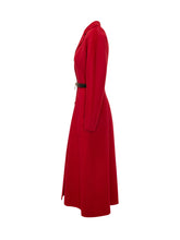 ELISABETTA FRANCHI - Cappotto con Cintura e Tasche Applicate - Rosso - LIDIASHOPPING® - Official Website