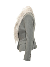 ELISABETTA FRANCHI - Giacca con Collo Removibile in Eco-Pelliccia - Grigio - LIDIASHOPPING® - Official Website