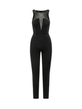 ELISABETTA FRANCHI - Tuta Smanicata con Inserti Trasparenti - Nero - LIDIASHOPPING® - Official Website
