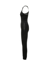 ELISABETTA FRANCHI - Tuta Smanicata con Inserti Trasparenti - Nero - LIDIASHOPPING® - Official Website