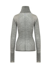 ELISABETTA FRANCHI - Fitted High Neck Tricot Top - Grey - LIDIASHOPPING® - Official Website
