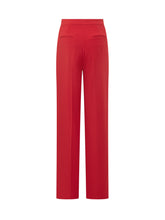 ELISABETTA FRANCHI - Pantaloni Sartoriali a Gamba Dritta - Rosso - LIDIASHOPPING® - Official Website