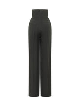 ELISABETTA FRANCHI - Pantaloni a Vita Alta con Pieghe - Nero - LIDIASHOPPING® - Official Website