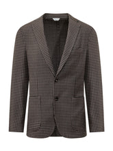 BOGLIOLI - Blazer Monopetto con Motivo Pied de Poule - Marrone - LIDIASHOPPING® - Official Website