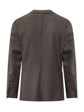 BOGLIOLI - Blazer Monopetto con Motivo Pied de Poule - Marrone - LIDIASHOPPING® - Official Website