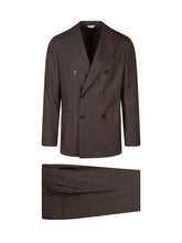 BOGLIOLI - Abito Doppiopetto con Motivo Check - Marrone - LIDIASHOPPING® - Official Website