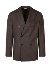 BOGLIOLI - Abito Doppiopetto con Motivo Check - Marrone - LIDIASHOPPING® - Official Website