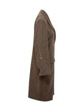 SEVENTY 19.70 - Cappotto Monopetto con Ricami Floreali - Marrone - LIDIASHOPPING® - Official Website