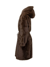 SEVENTY 19.70 - Hooded Faux Fur Coat with Drawstring - Brown - LIDIASHOPPING® - Official Website