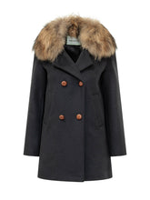 AVA ADORE - Double Breasted Coat with Voluminous Collar - Blue - LIDIASHOPPING® - Official Website