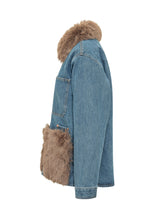 AVA ADORE - Giacca Worker con Collo e Tasche in Eco-Pelliccia - Blu - LIDIASHOPPING® - Official Website