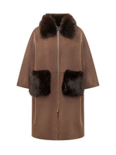 AVA ADORE - Long Coat with Zip Closure - Brown - LIDIASHOPPING® - Official Website