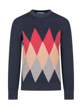 BALLANTYNE - Crewneck Sweater with Diamond Pattern - Blue - LIDIASHOPPING® - Official Website