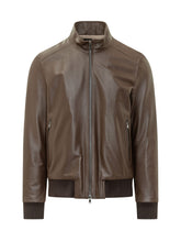 BARBA JACKET - Giubbotto Biker con Zip - Marrone - LIDIASHOPPING® - Official Website