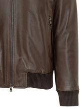 BARBA JACKET - Giubbotto Biker con Zip - Marrone - LIDIASHOPPING® - Official Website