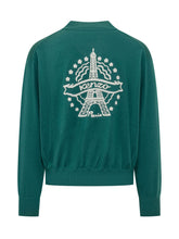 KENZO - Cardigan Eiffel Tower con Zip - Verde - LIDIASHOPPING® - Official Website