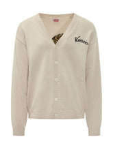 KENZO - Cardigan Tiger con Ricamo sul Petto - Bianco - LIDIASHOPPING® - Official Website