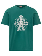 KENZO - T-shirt Eiffel Tower con Stampa Frontale - Verde - LIDIASHOPPING® - Official Website