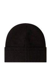 MONCLER - Beanie with Turn Up and Front Logo Patch - Black - LIDIASHOPPING® - Official Website