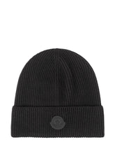 MONCLER - Berretto a Coste con Risvolto - Black - LIDIASHOPPING® - Official Website