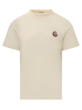 MONCLER - T-shirt with Logo Patch - Beige - LIDIASHOPPING® - Official Website