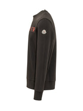 MONCLER - Felpa Girocollo con Logo Frontale - Nero - LIDIASHOPPING® - Official Website