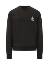MONCLER - Felpa Girocollo con Patch - Nero - LIDIASHOPPING® - Official Website