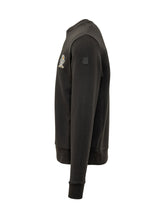 MONCLER - Felpa Girocollo con Patch - Nero - LIDIASHOPPING® - Official Website