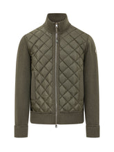 MONCLER - Cardigan Trapuntato con Zip - Green - LIDIASHOPPING® - Official Website