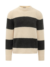 MONCLER - Striped Crew Neck Sweater - White - LIDIASHOPPING® - Official Website