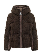 MONCLER - Giacca Cristallin Testurizzata con Cappuccio - Marrone - LIDIASHOPPING® - Official Website