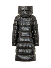 MONCLER - Marusse Long Coat with Chevron Quilting - Black - LIDIASHOPPING® - Official Website