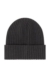MONCLER - Berretto a Coste con Logo - Nero - LIDIASHOPPING® - Official Website