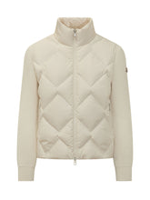 MONCLER - Cardigan with Quilted Inserts - White - LIDIASHOPPING® - Official Website