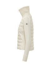MONCLER - Cardigan con Fronte Trapuntato e Collo Alto - Bianco - LIDIASHOPPING® - Official Website
