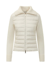 MONCLER - Cardigan con Fronte Trapuntato e Collo Alto - Bianco - LIDIASHOPPING® - Official Website