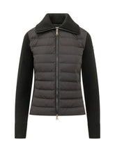 MONCLER - Cardigan con Fronte Trapuntato e Collo Alto - Nero - LIDIASHOPPING® - Official Website