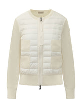 MONCLER - Cardigan con Pannello Trapuntato - Bianco - LIDIASHOPPING® - Official Website