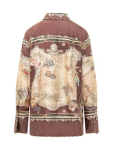 ZIMMERMANN - Camicia Valiant con Stampa Ornamentale - Marrone - LIDIASHOPPING® - Official Website