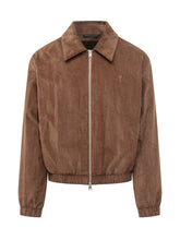 AMI ALEXANDRE MATTIUSSI - Zip Jacket with Contrast Collar - Brown - LIDIASHOPPING® - Official Website