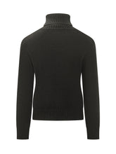 AMI ALEXANDRE MATTIUSSI - Turtleneck Sweater with Ribbed Edges - Black - LIDIASHOPPING® - Official Website