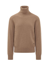 AMI ALEXANDRE MATTIUSSI - Maglia a Collo Alto - Marrone - LIDIASHOPPING® - Official Website