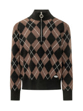 AMI ALEXANDRE MATTIUSSI - Maglione a Rombi con Zip - Marrone - LIDIASHOPPING® - Official Website