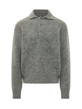 AMI ALEXANDRE MATTIUSSI - Polo Sweater with Short Button Placket - Grey - LIDIASHOPPING® - Official Website