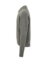 AMI ALEXANDRE MATTIUSSI - Polo Sweater with Short Button Placket - Grey - LIDIASHOPPING® - Official Website